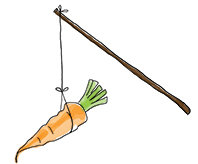 carrot on stick